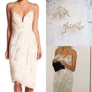 NWOT Free People Pretty Tough OffWhite Gold Dress